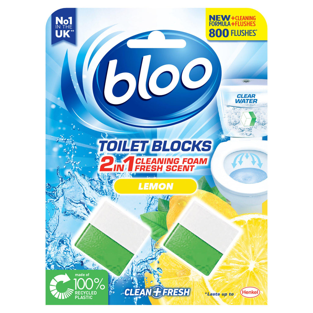 Bloo Toilet Blocks Lemon 2 x 50g (100g)