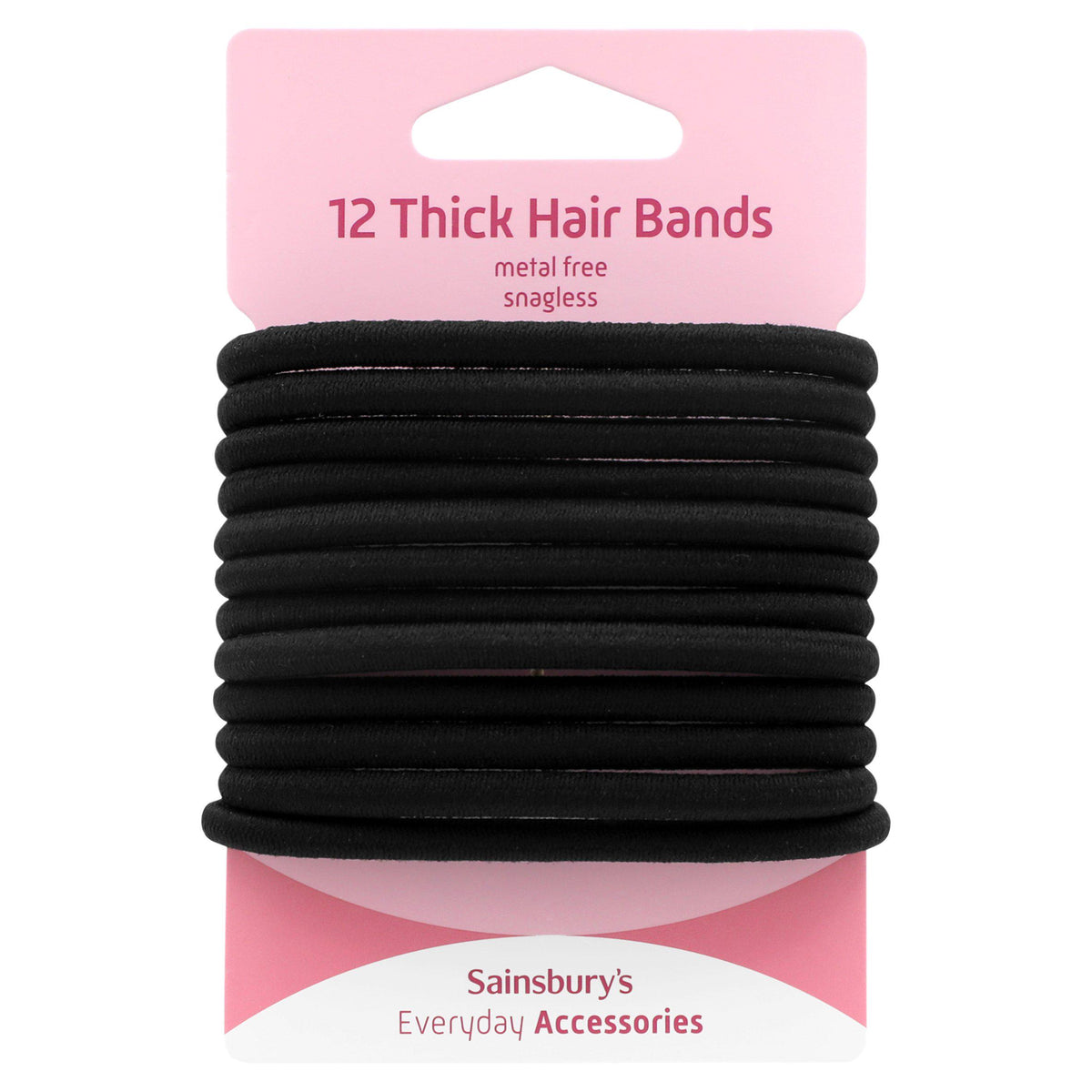 Sainsbury's hair bands thick black x12, UK version