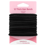 Sainsbury's hair bands thick black x12, UK version