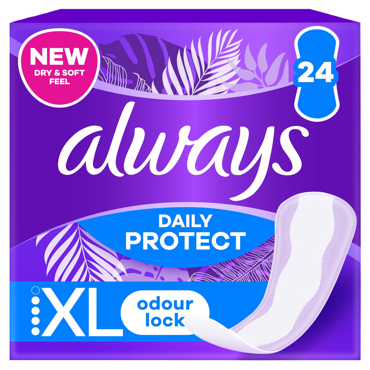 Always Dailies Extra Protect panty liners Long Plus 24 count - British product