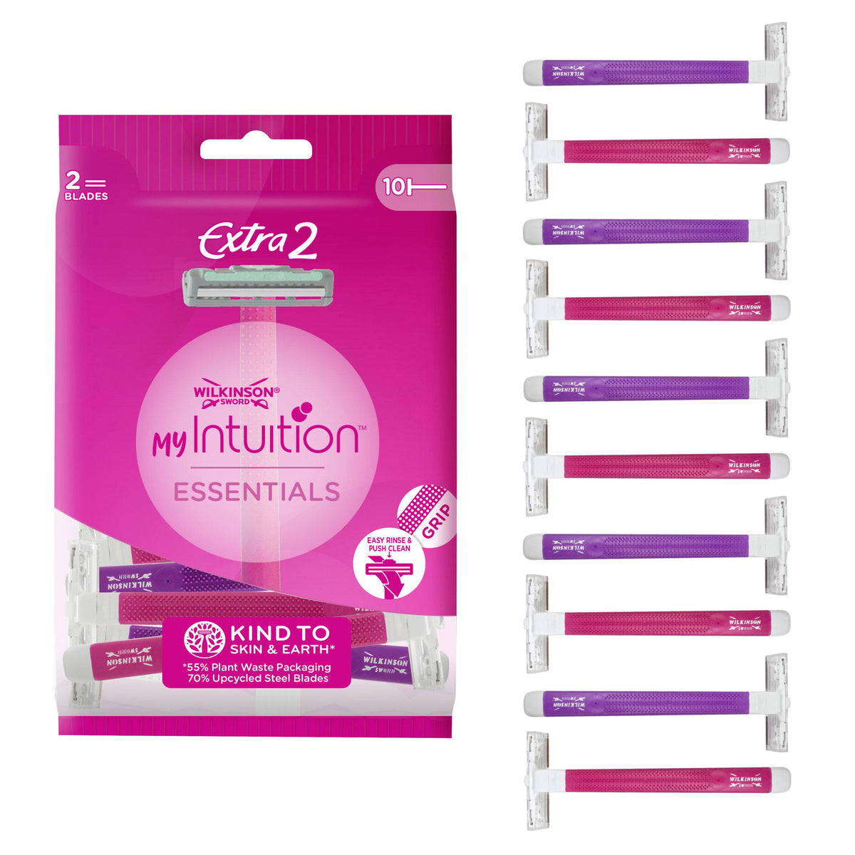 Wilkinson Sword My Intuition Essentials Extra 2 women's disposable razors x10, imported from the UK