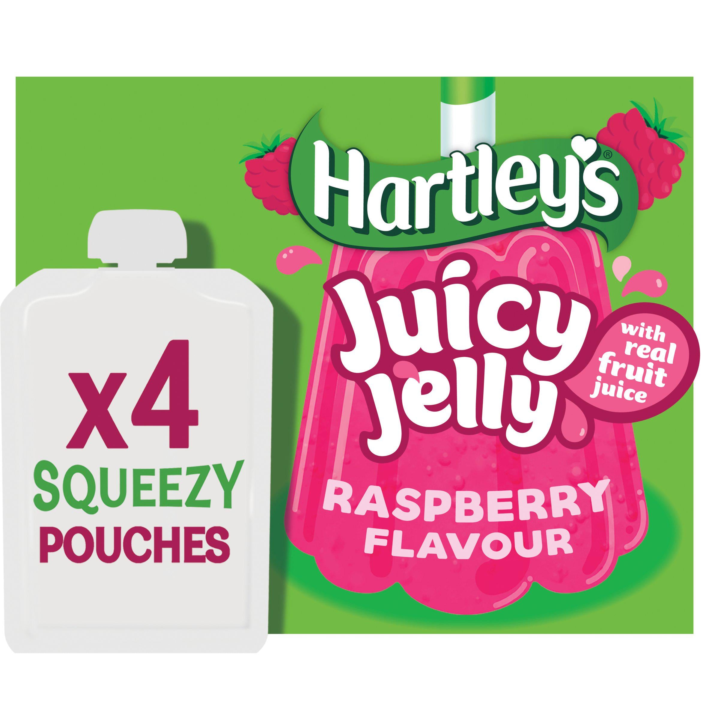 Hartley's raspberry jelly pouches 4x90g, UK version