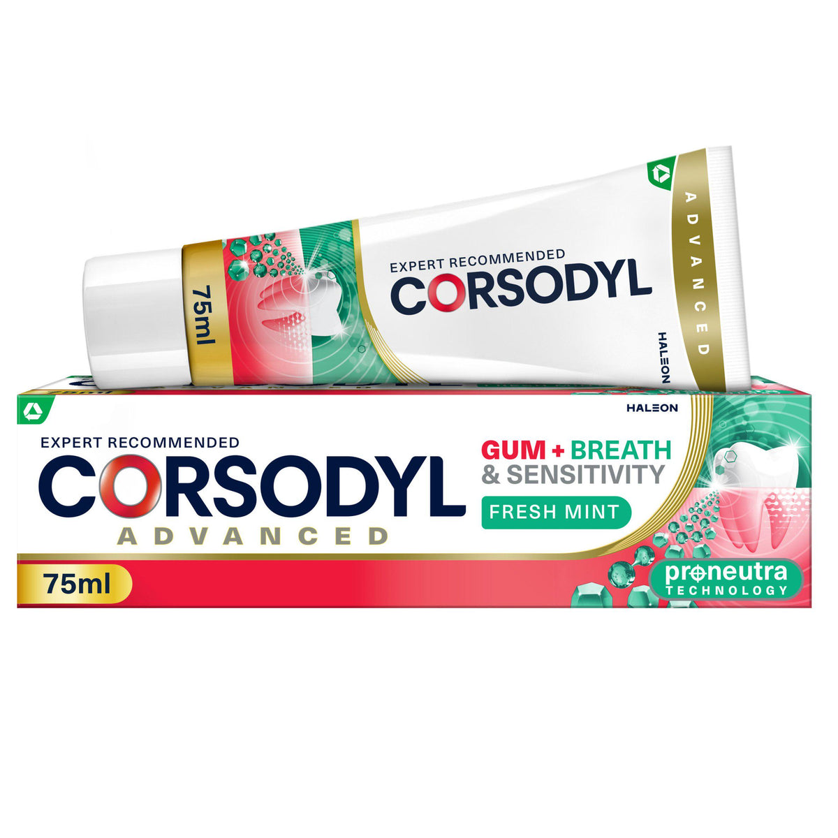 Corsodyl Gum+ Breath & Sensitivity toothpaste 75ml, UK version