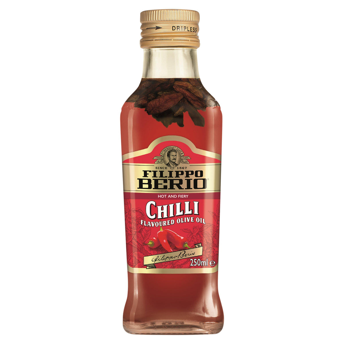 Filippo Berio chilli flavoured olive oil 250ml - British product