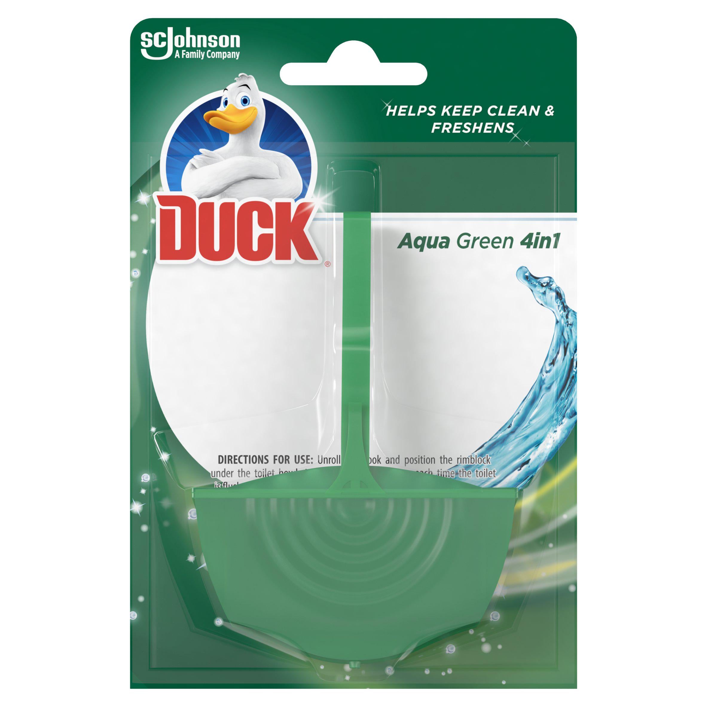 Duck Aqua Green Rim Block Toilet Cleaner 36g - British product