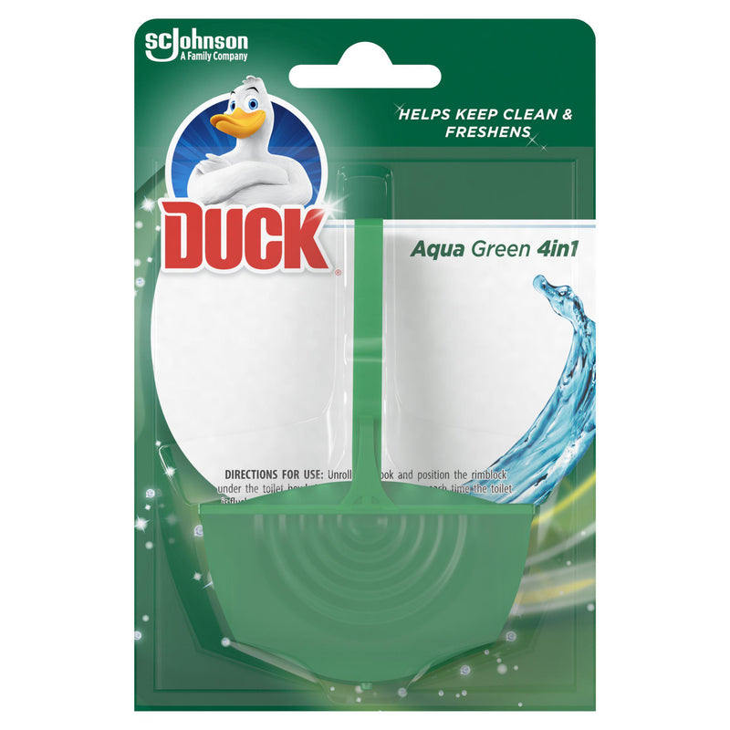 Duck Aqua Green Rim Block Toilet Cleaner 36g - British product