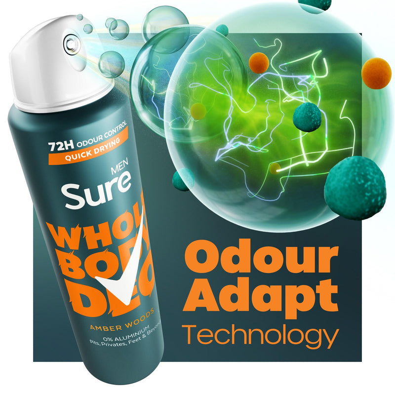Sure Amber Woods deodorant spray 150ml, UK version