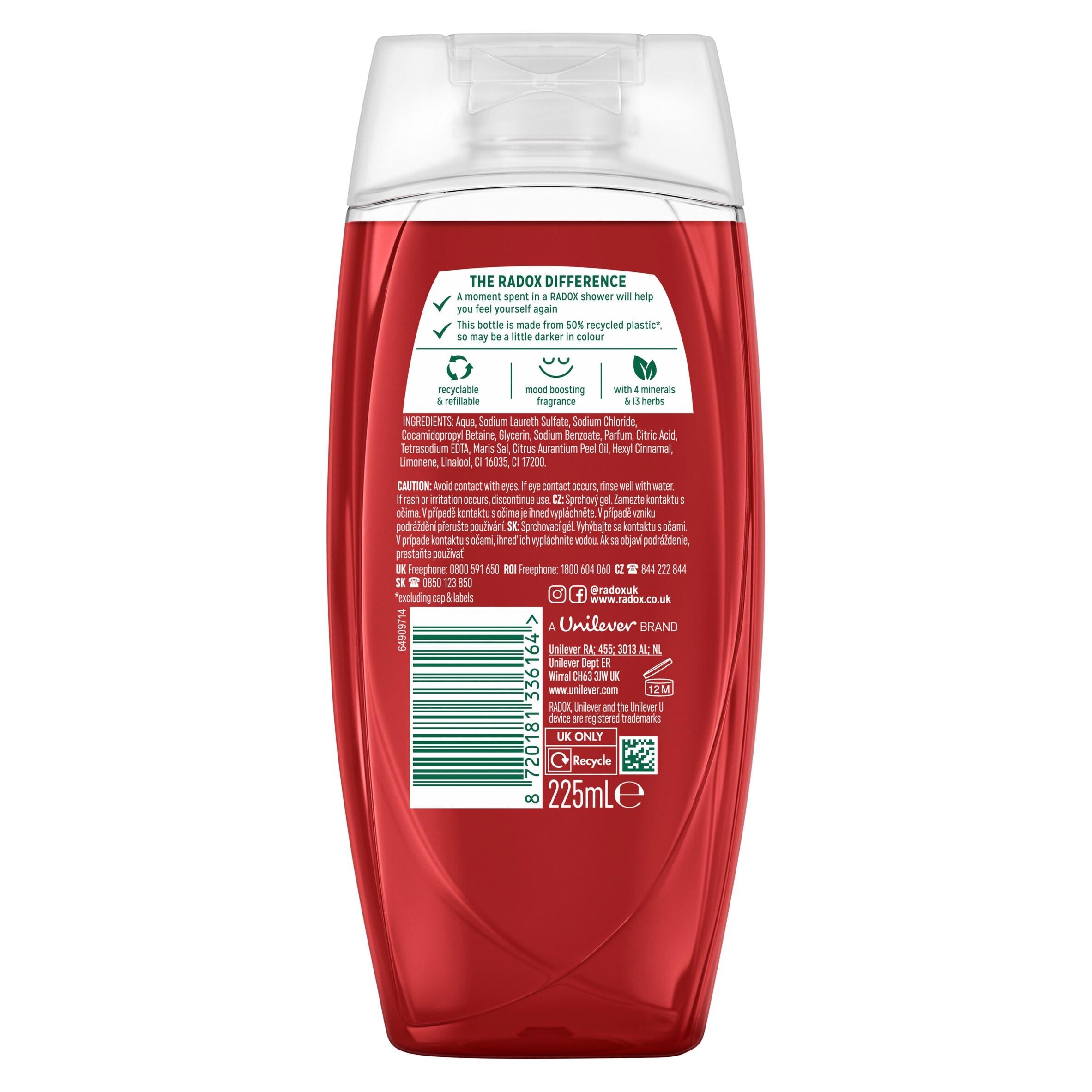Radox shower gel Feel Ready 225ml, UK version