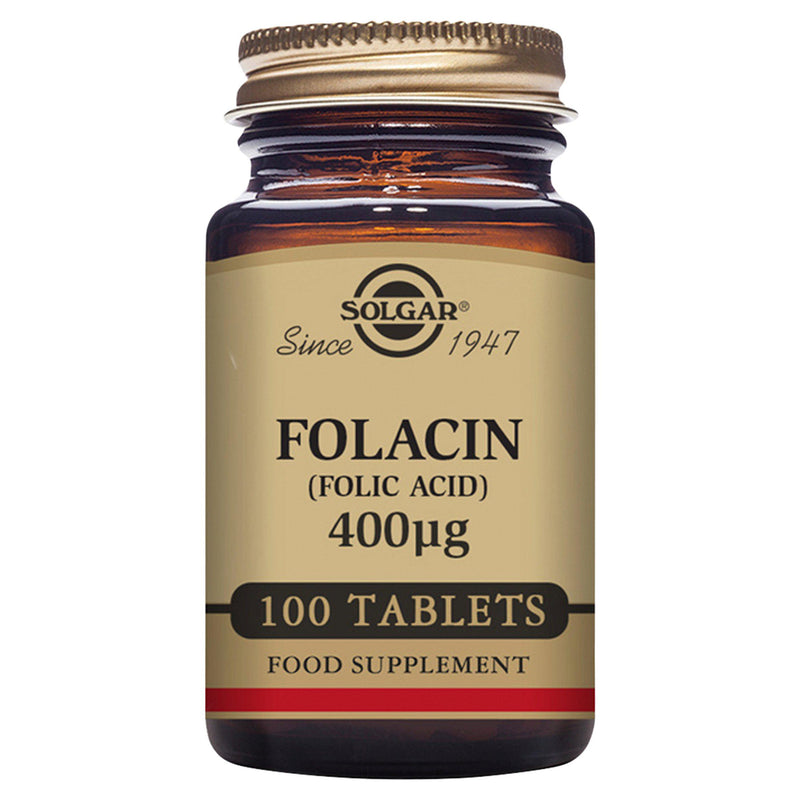 Solgar Folic Acid tablets 400mcg 100 count (British brand)