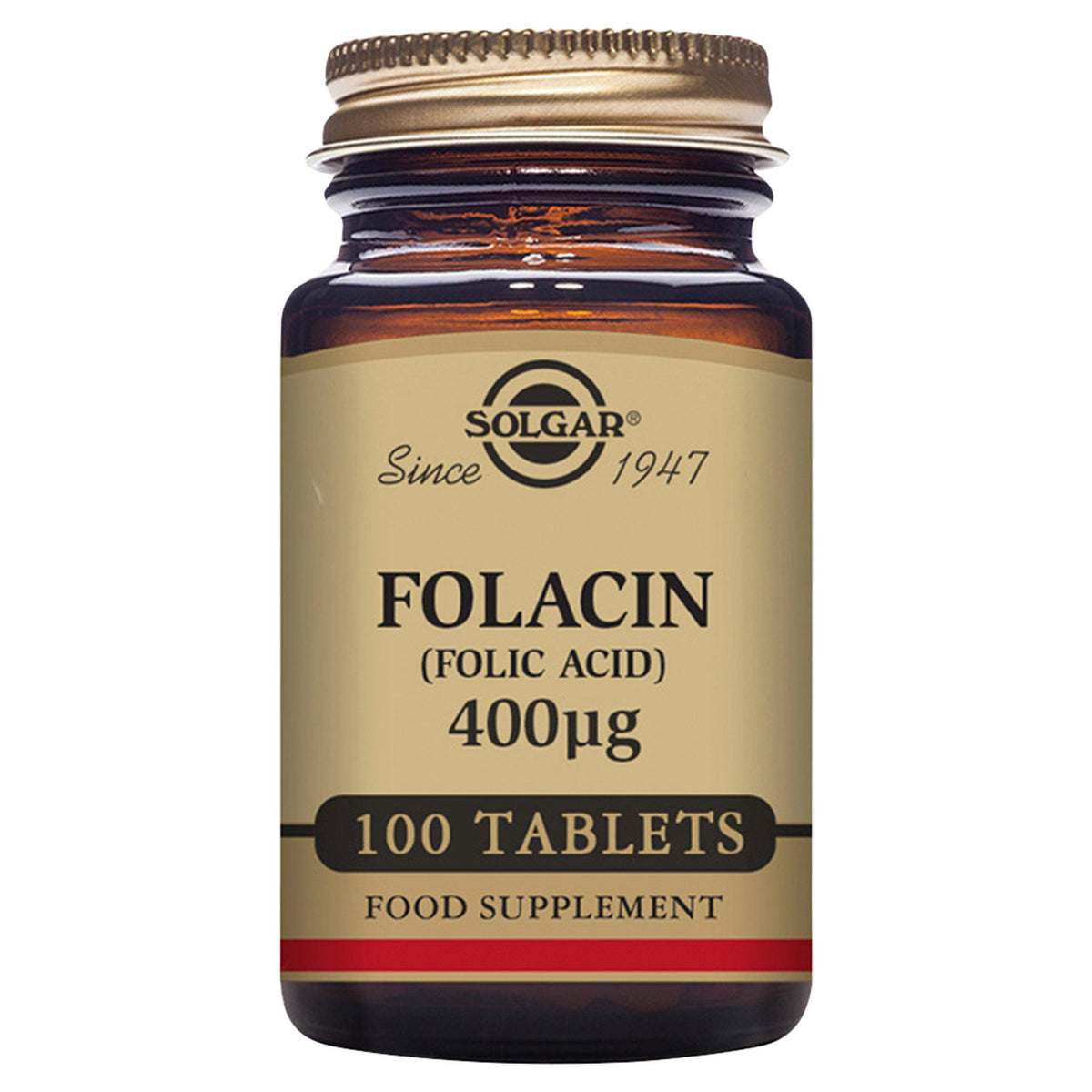 Solgar Folic Acid tablets 400mcg 100 count (British brand)