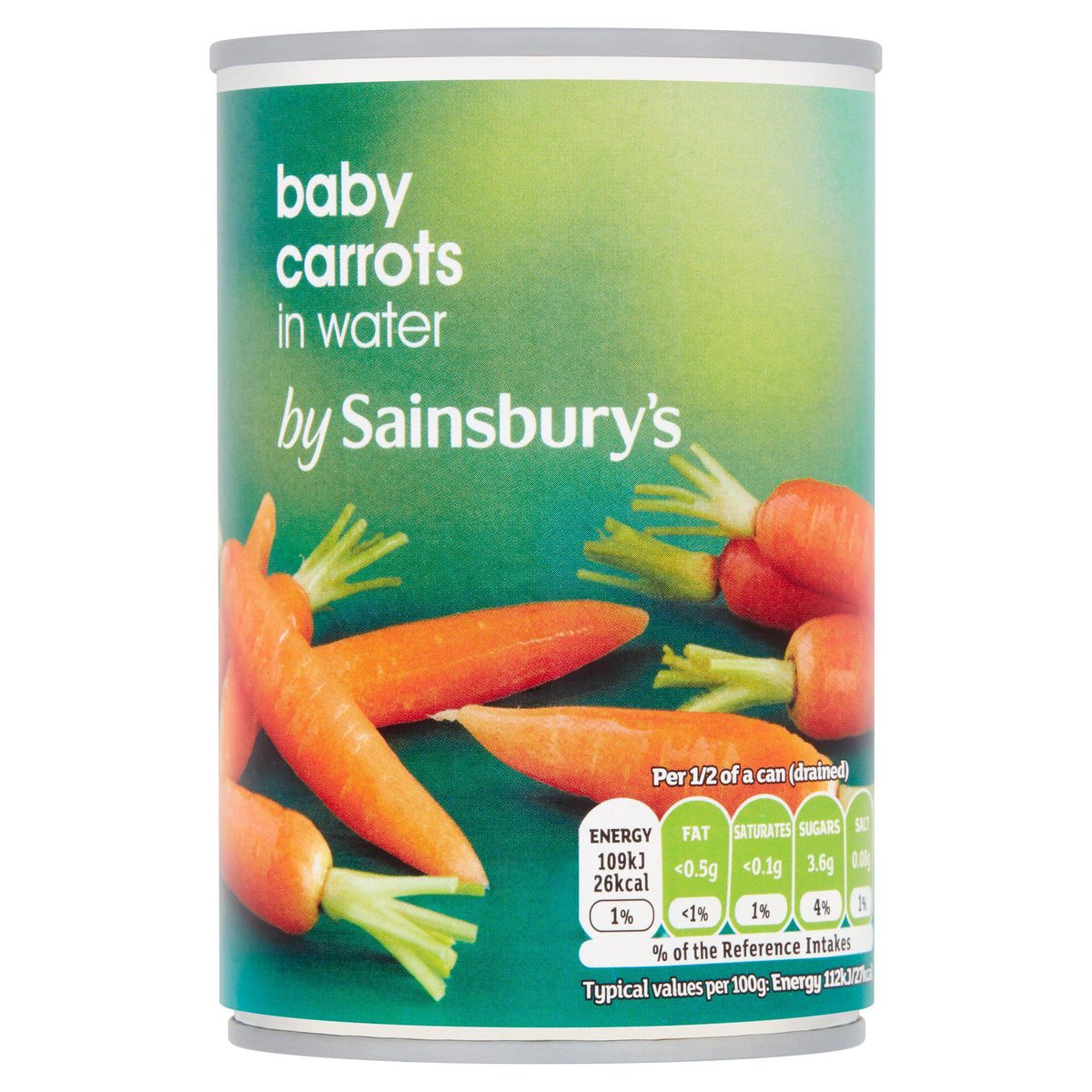 Sainsbury's baby carrots in water 300g (British brand)