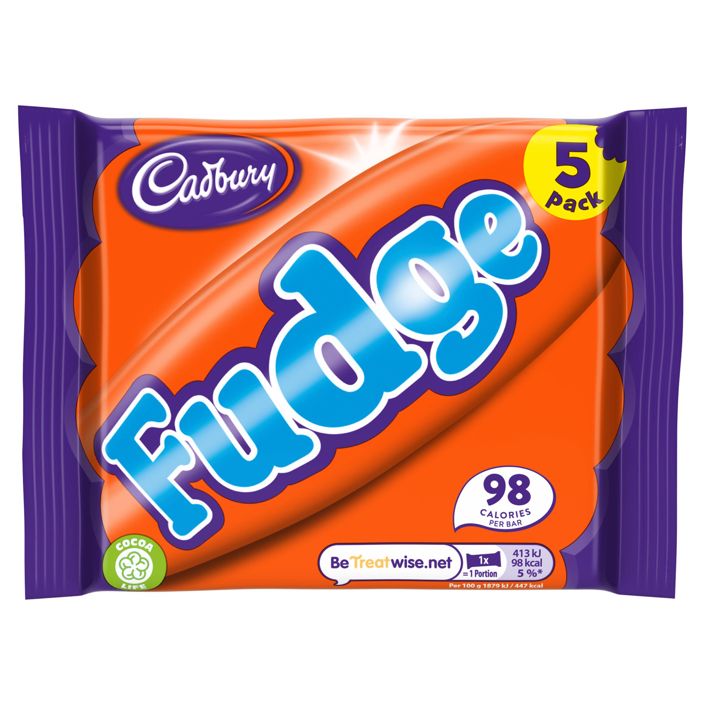 Cadbury Fudge Chocolate Bar Multipack x5 110g
