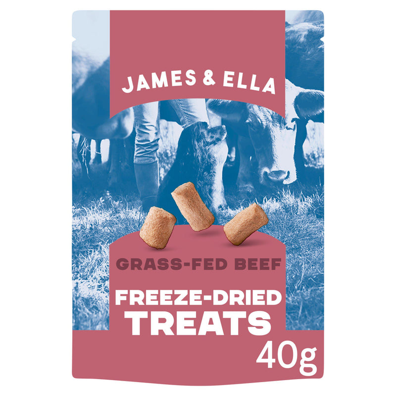 James & Ella freeze dried beef dog treats 40g (British brand)