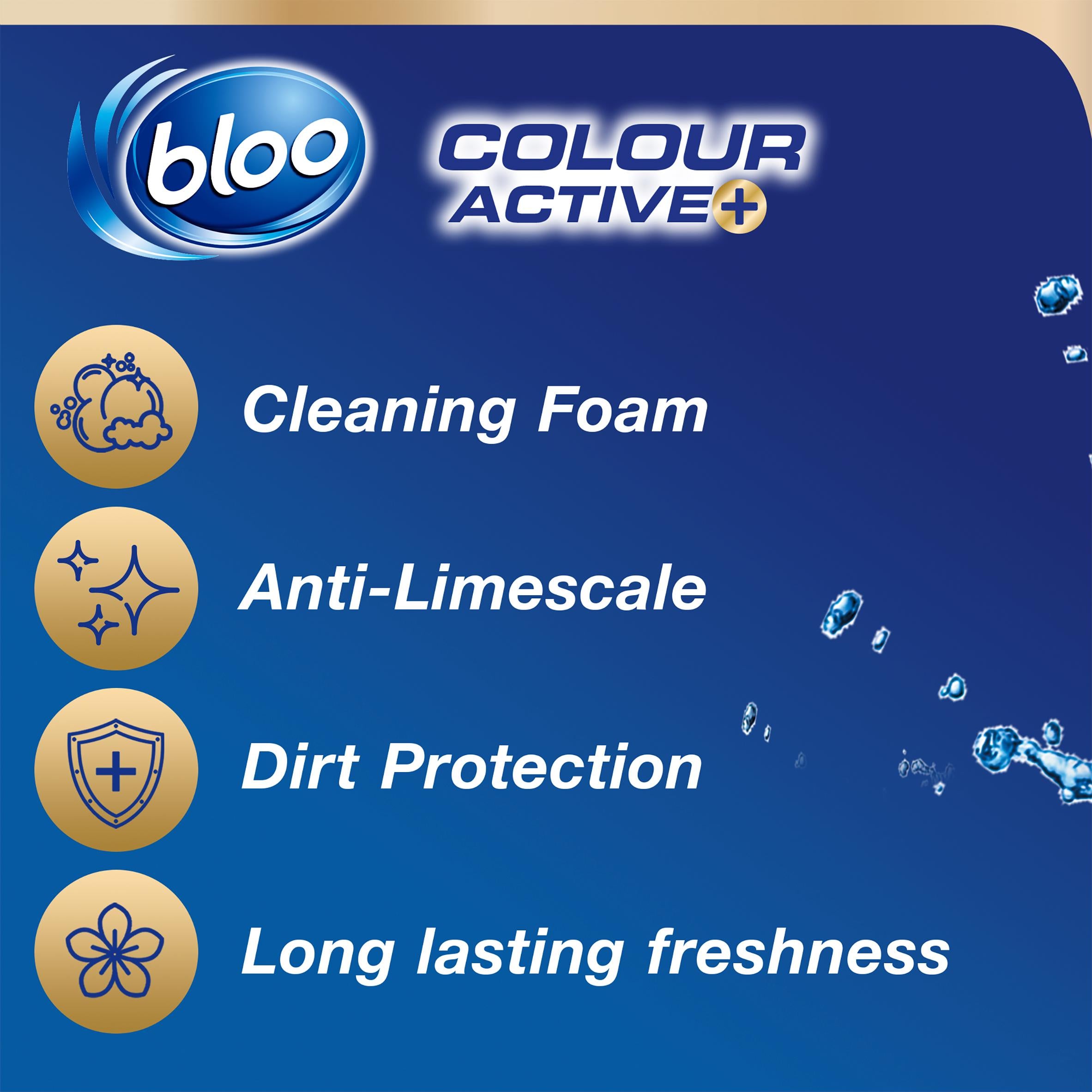 Bloo Colour Active Flower toilet rim block 2x50g - British product