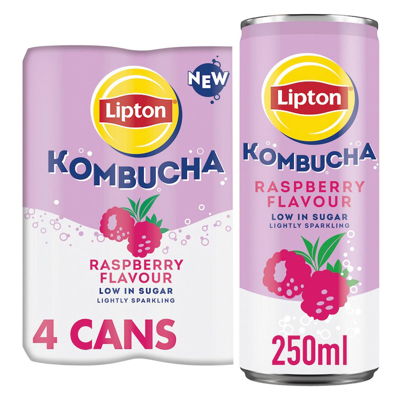 Lipton Kombucha Raspberry Flavour 4 x 250ml, UK version