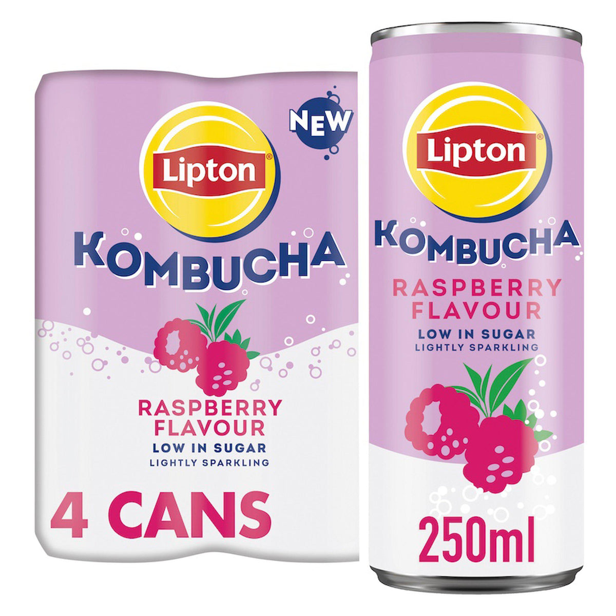 Lipton Kombucha Raspberry Flavour 4 x 250ml, UK version