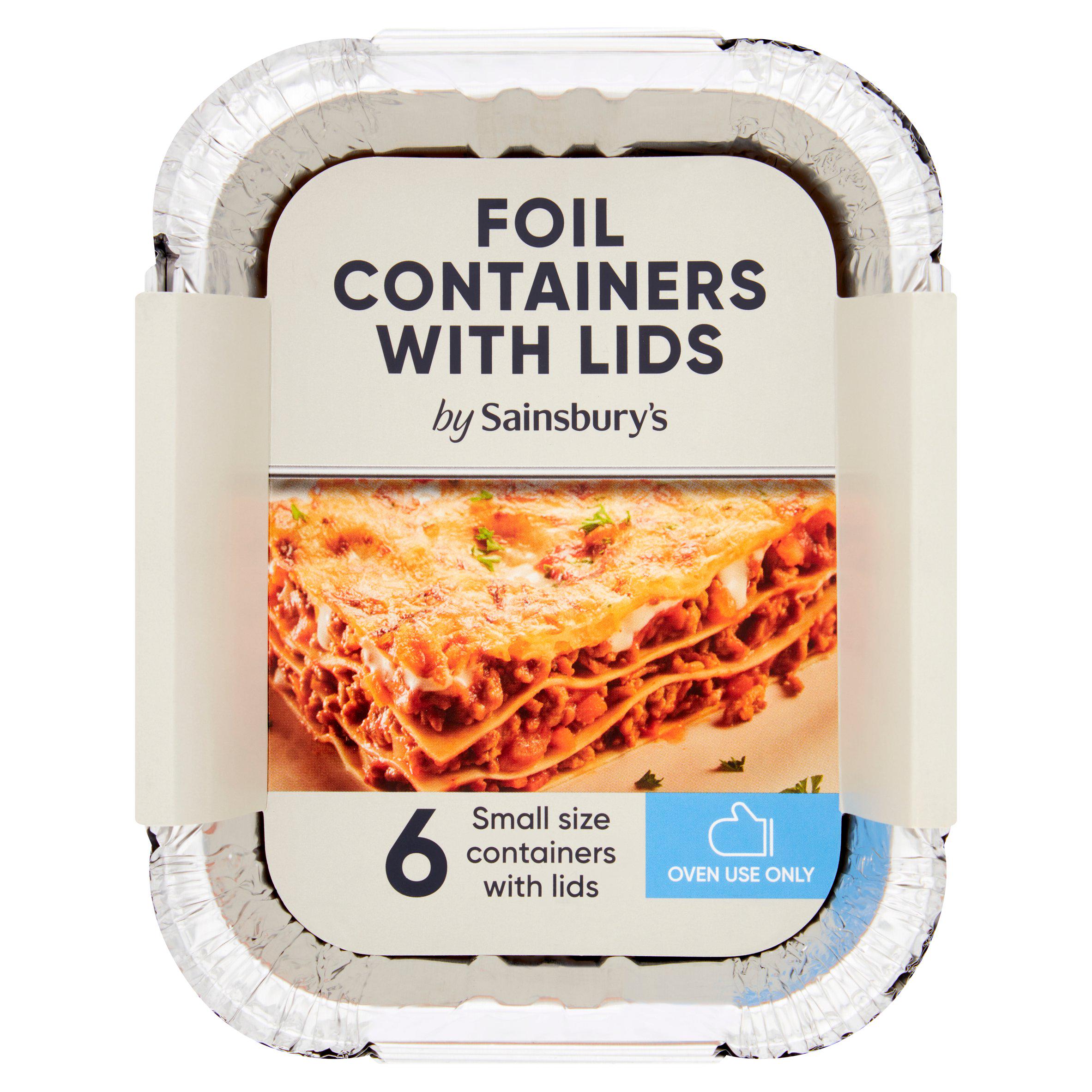 Sainsbury's foil containers with lids 6 pack - British product