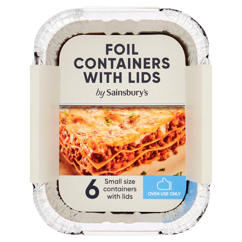 Sainsbury's foil containers with lids 6 pack - British product