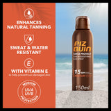 Piz Buin sun cream spray Tan & Protect SPF 15 150ml (British brand)