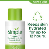 Simple hydrating light moisturiser 50ml travel size - British product