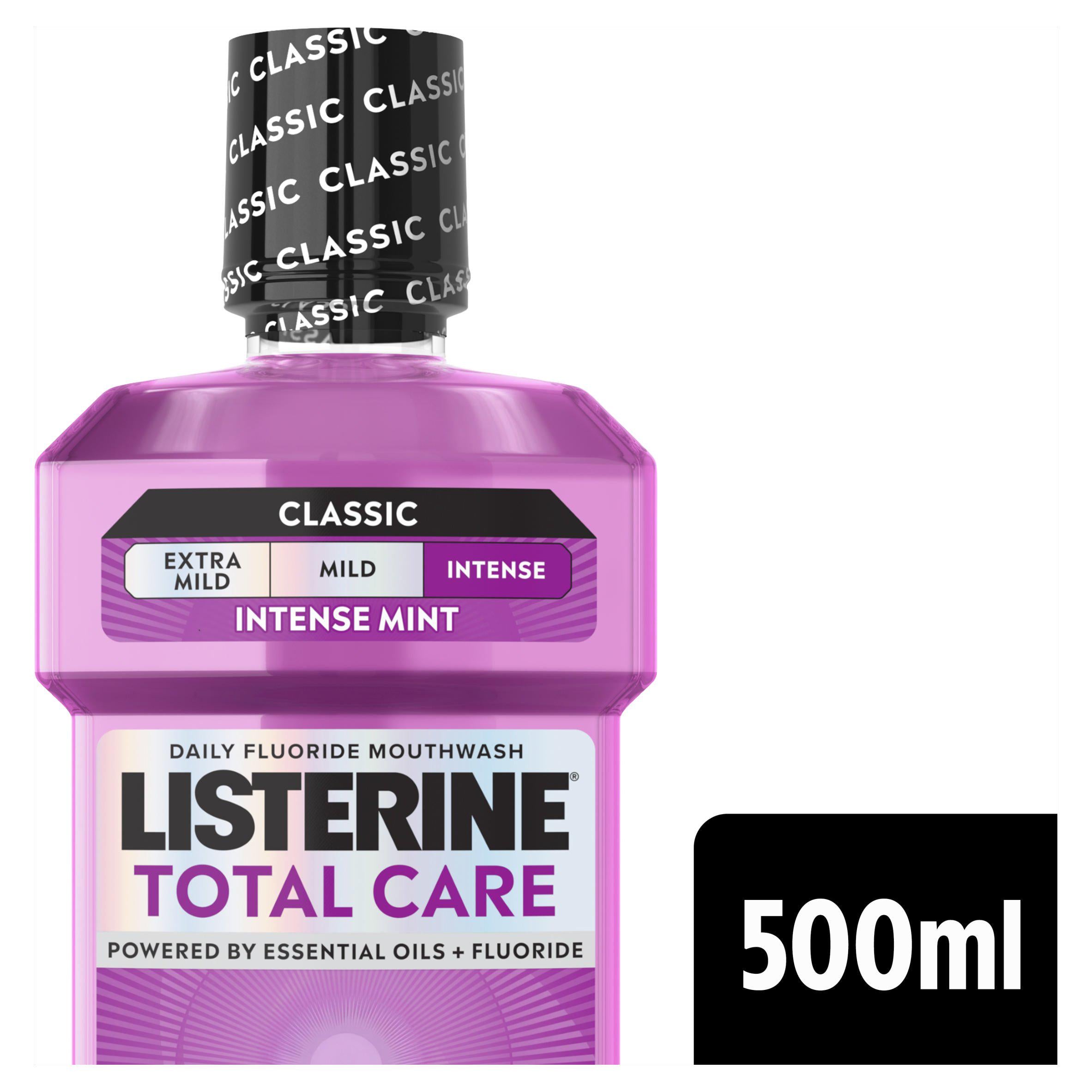Listerine Total Care Clean Mint mouthwash 500ml, imported from the UK