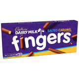 Cadbury Dairy Milk Fingers salted caramel biscuits 114g, imported from the UK