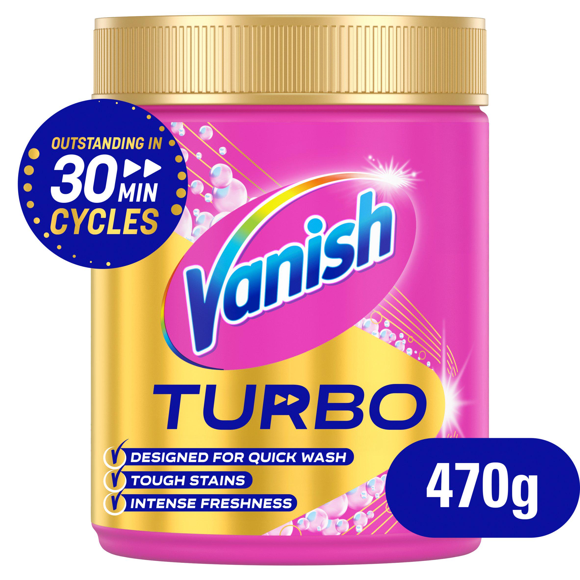 Vanish Turbo Fast Acting stain remover powder 470g (British brand)