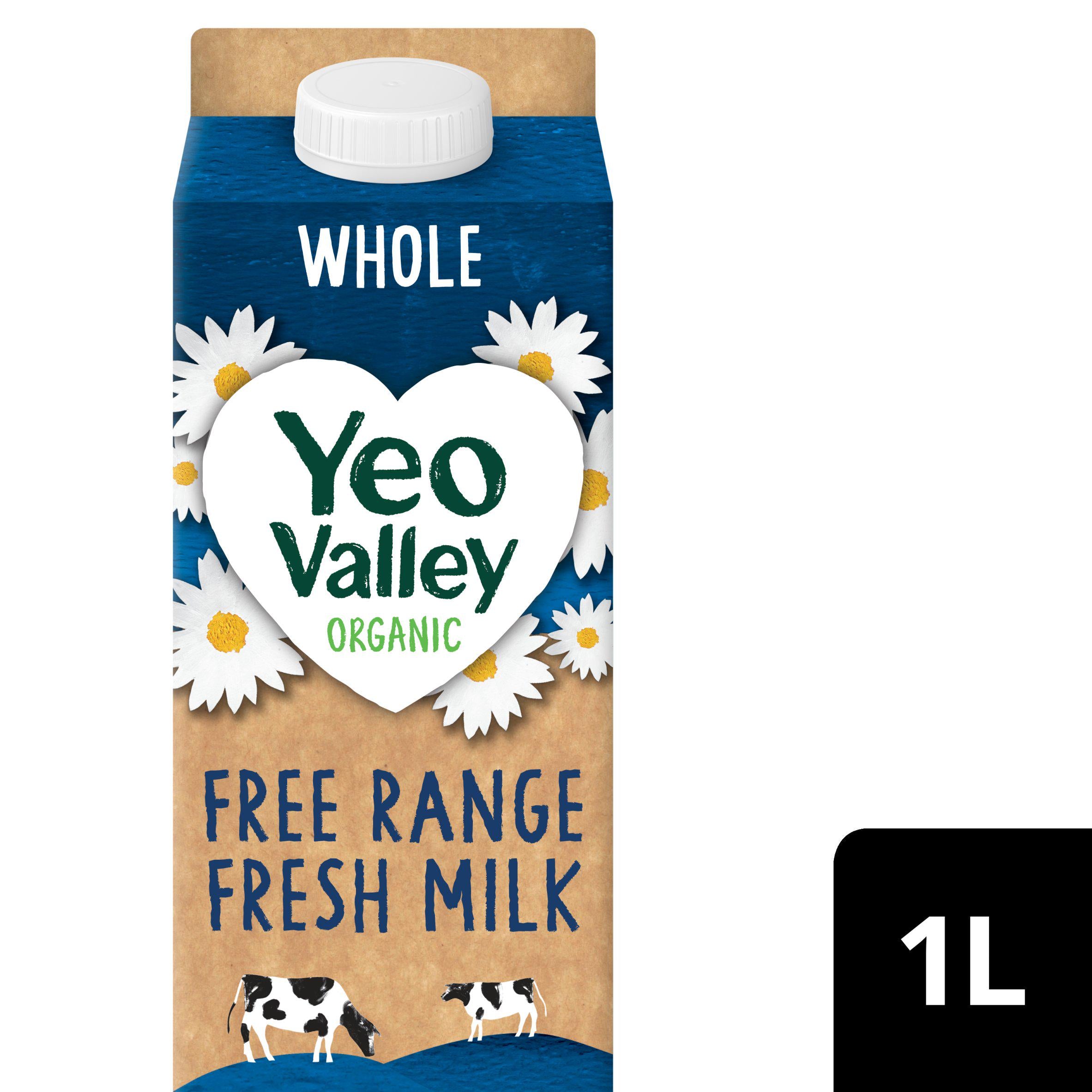 Yeo Valley organic whole free range milk 1L (British brand)