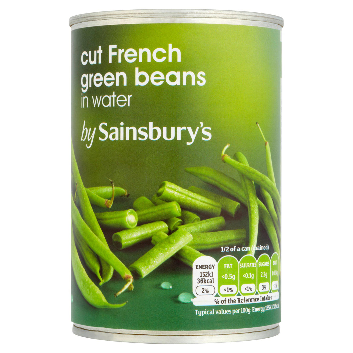 Sainsbury's cut green beans in water 400g, imported from the UK