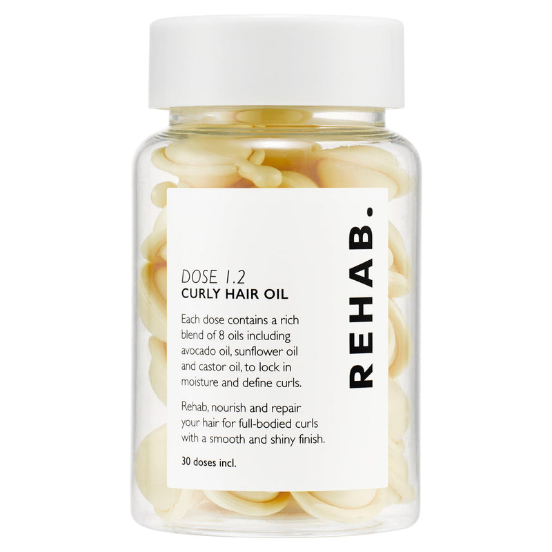 Rehab Dose 1.2 curly hair oil capsules, UK version