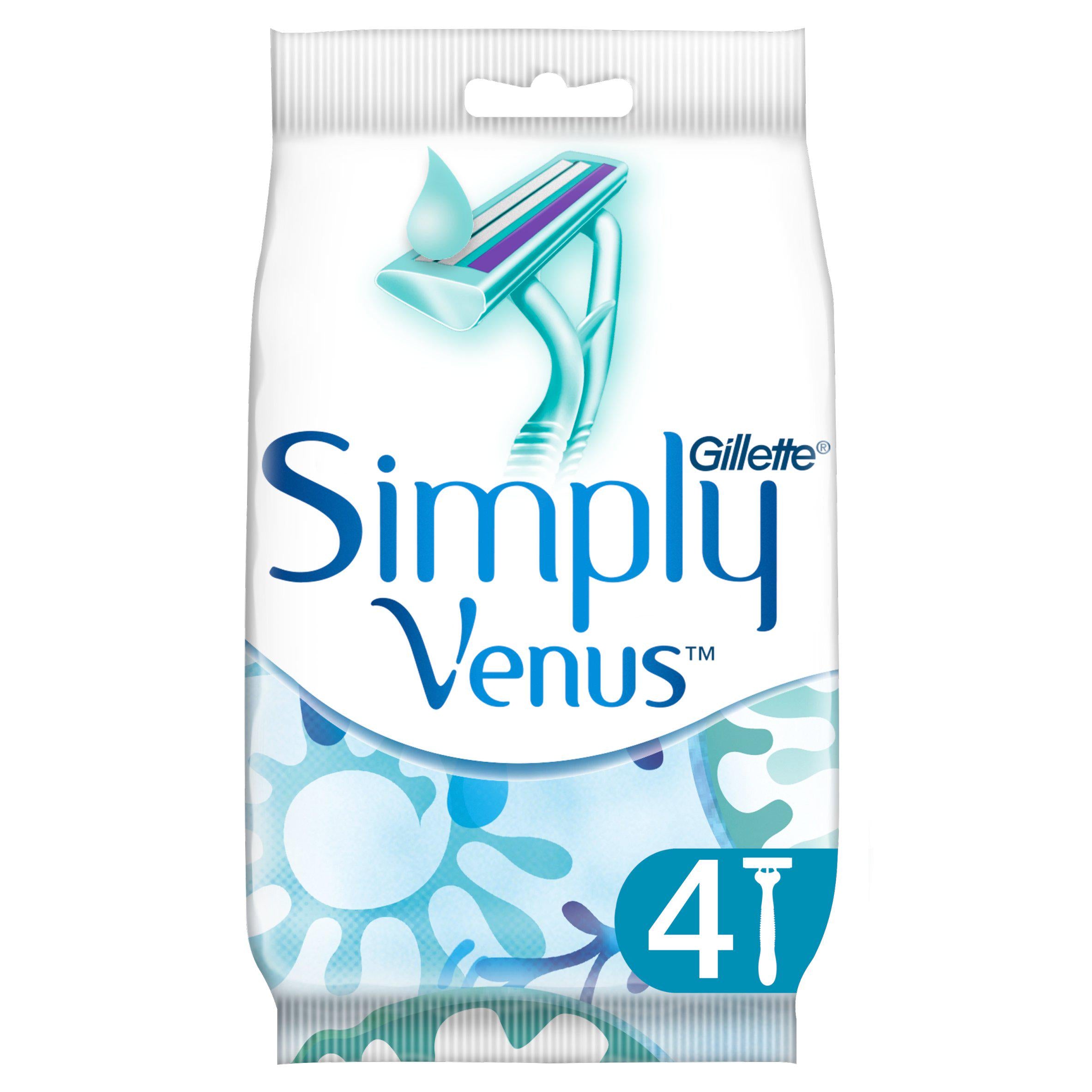 Gillette Simply Venus 2 women's disposable razors 4 count - British product