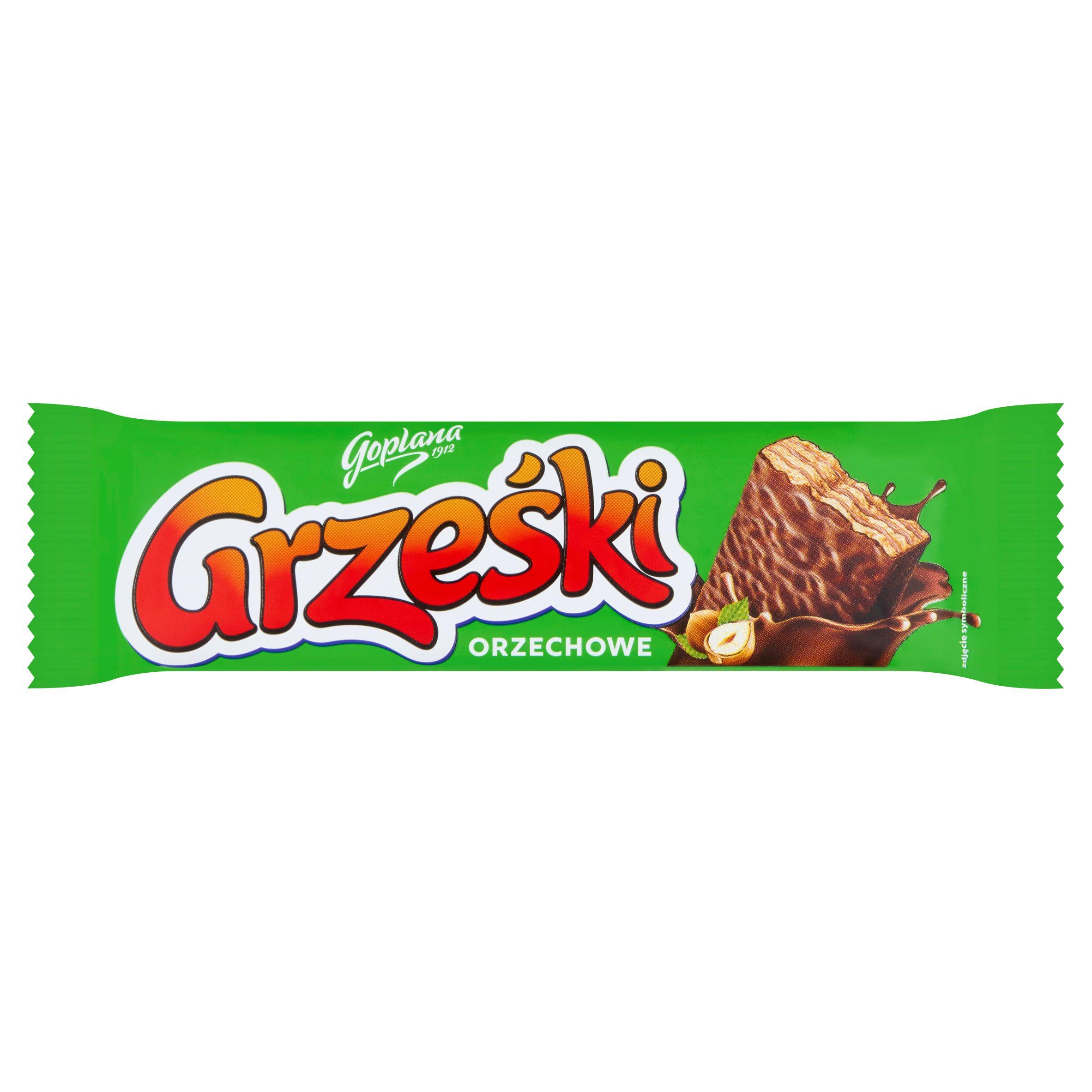 Goplana Grzeski milk chocolate wafer bar 36g, UK version