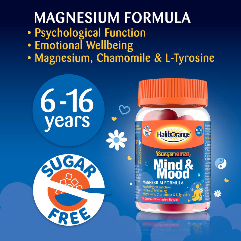 Haliborange Mind & Mood watermelon gummies 30 count (British brand)