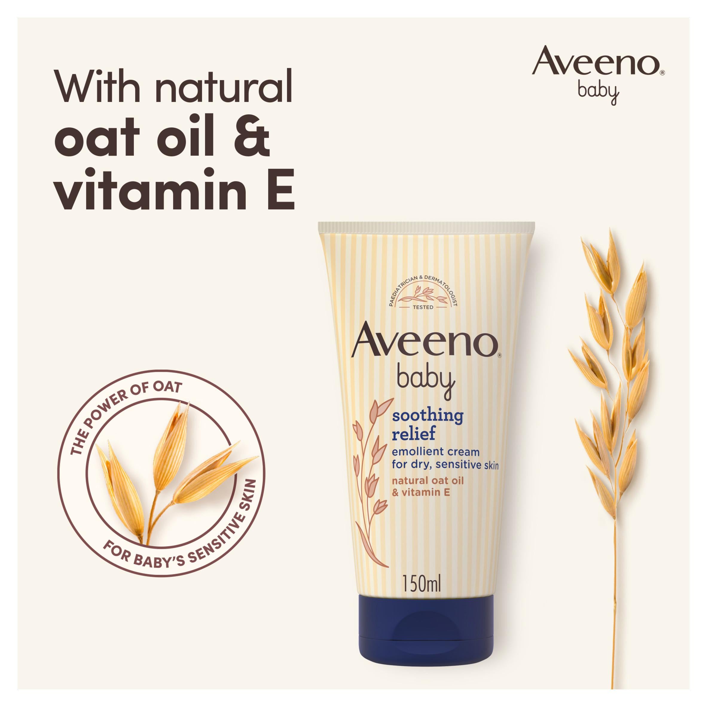 Aveeno Soothing Relief Emollient baby cream 150ml, imported from the UK