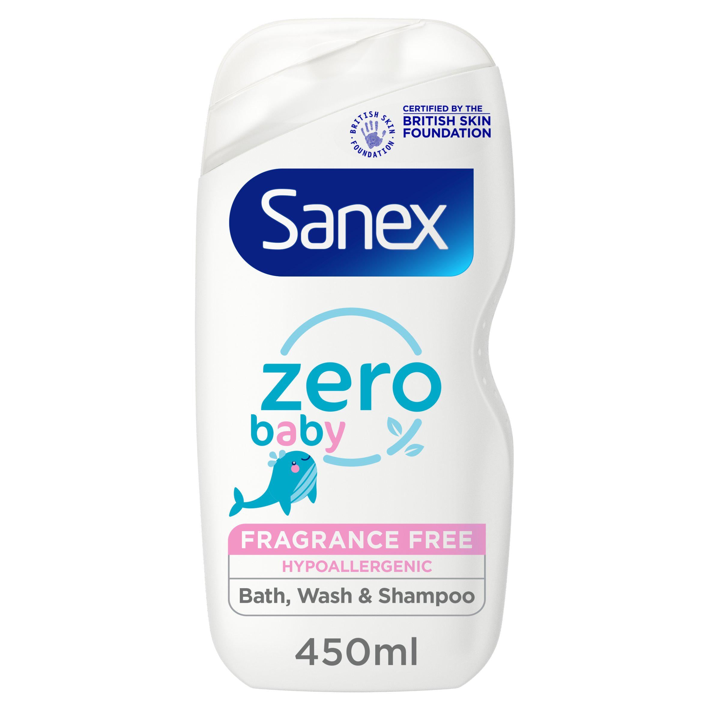 Sanex Zero% Hypoallergenic Baby Bath Foam 450ml, UK version