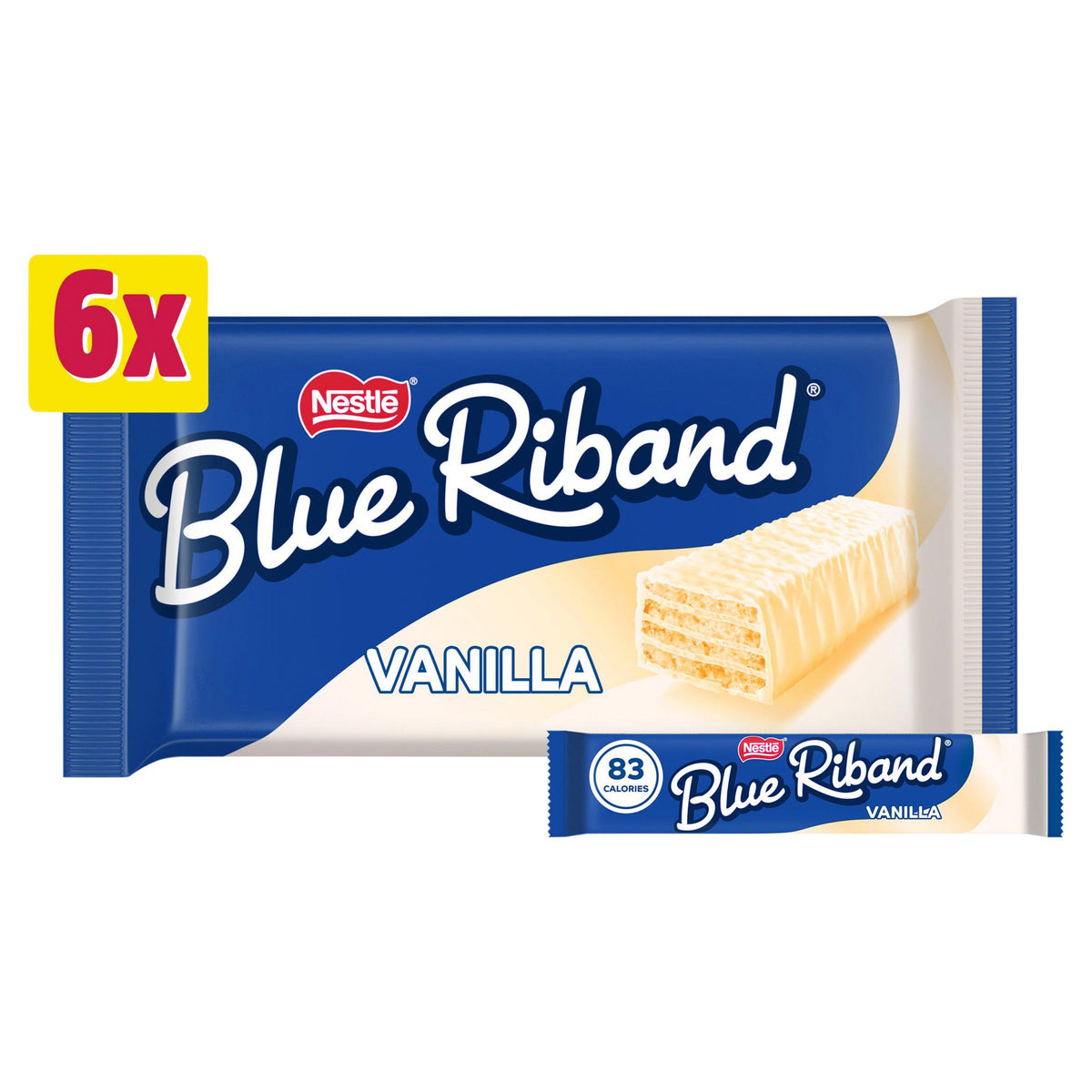 Blue Riband white vanilla wafer biscuit bar multipack 90g, imported from the UK