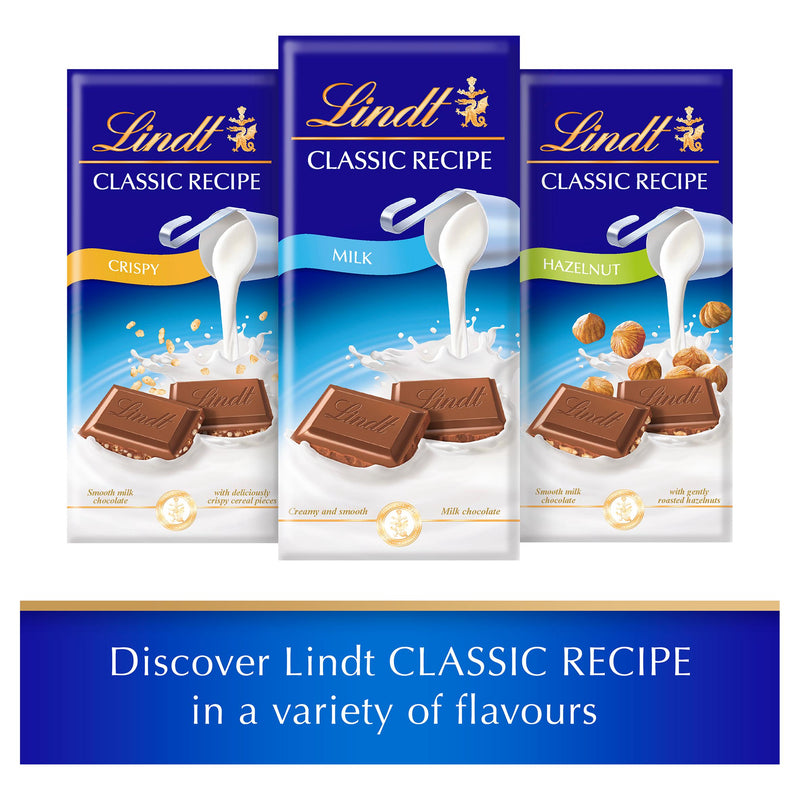 Lindt milk hazelnut chocolate bar 100g - British product