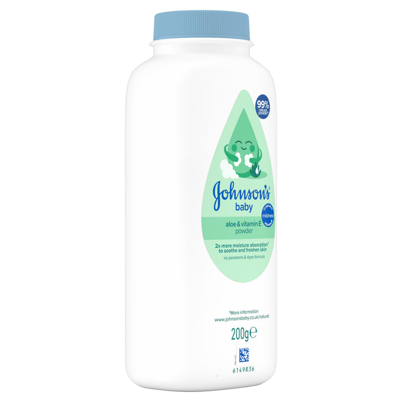 Johnson's baby cornstarch powder aloe vitamin E 200g - British product