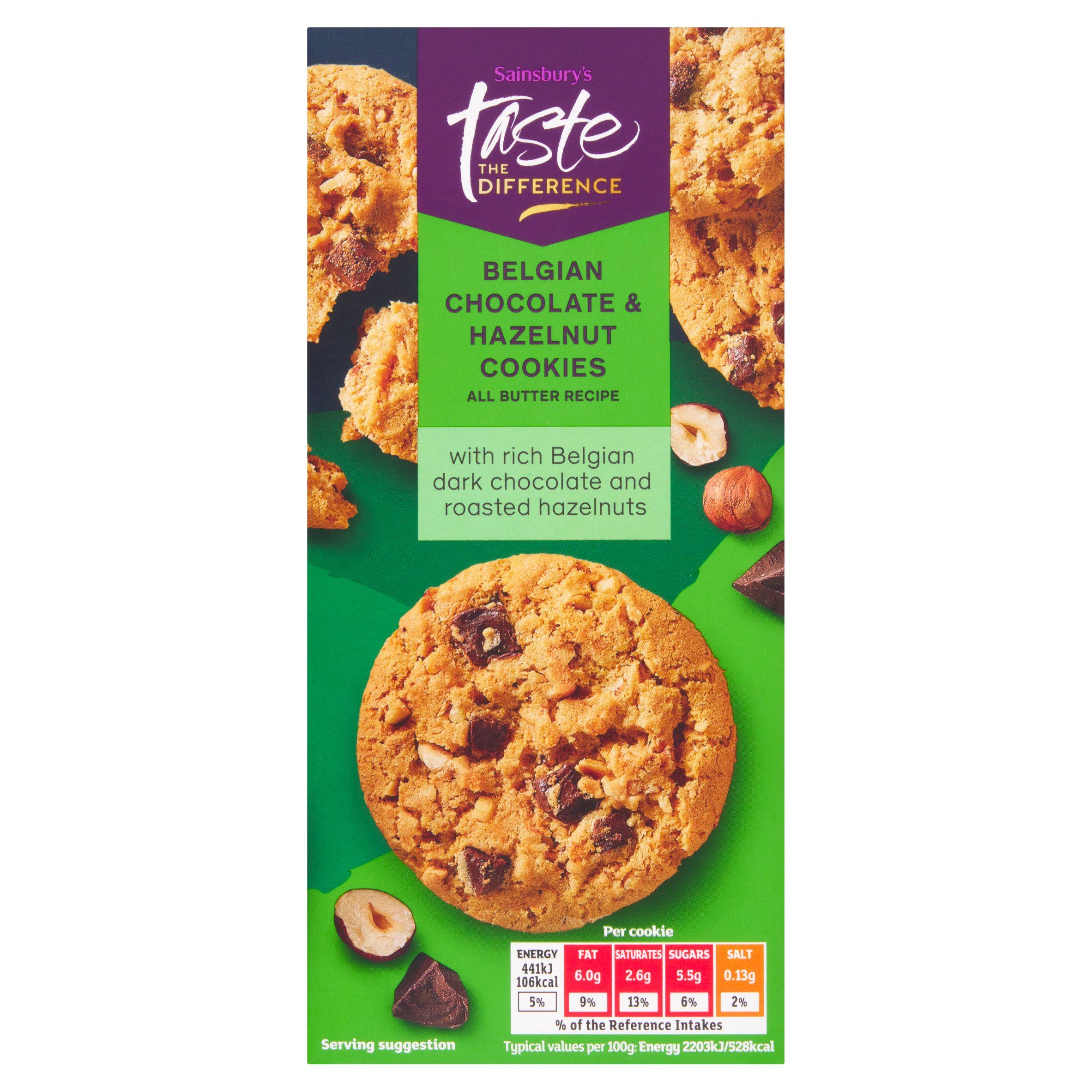 Sainsbury's Belgian chocolate hazelnut cookies 200g - British product