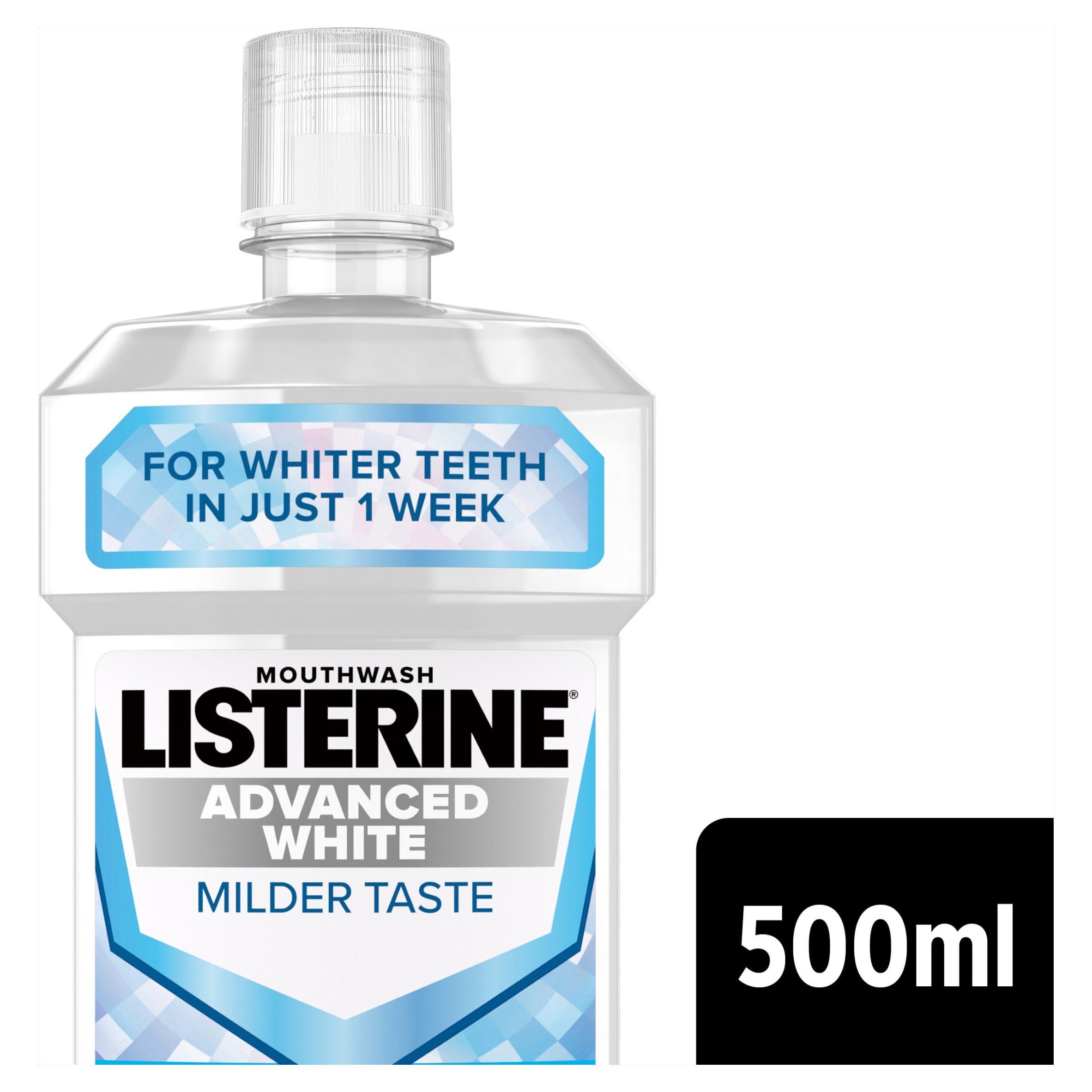 Listerine Advanced White Milder Taste mouthwash 500ml - British product
