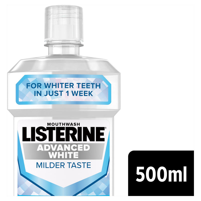 Listerine Advanced White Milder Taste mouthwash 500ml - British product