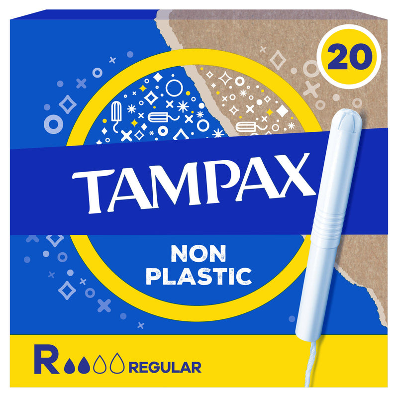 Tampax Regular Tampons cardboard applicator 20 count, imported from the UK