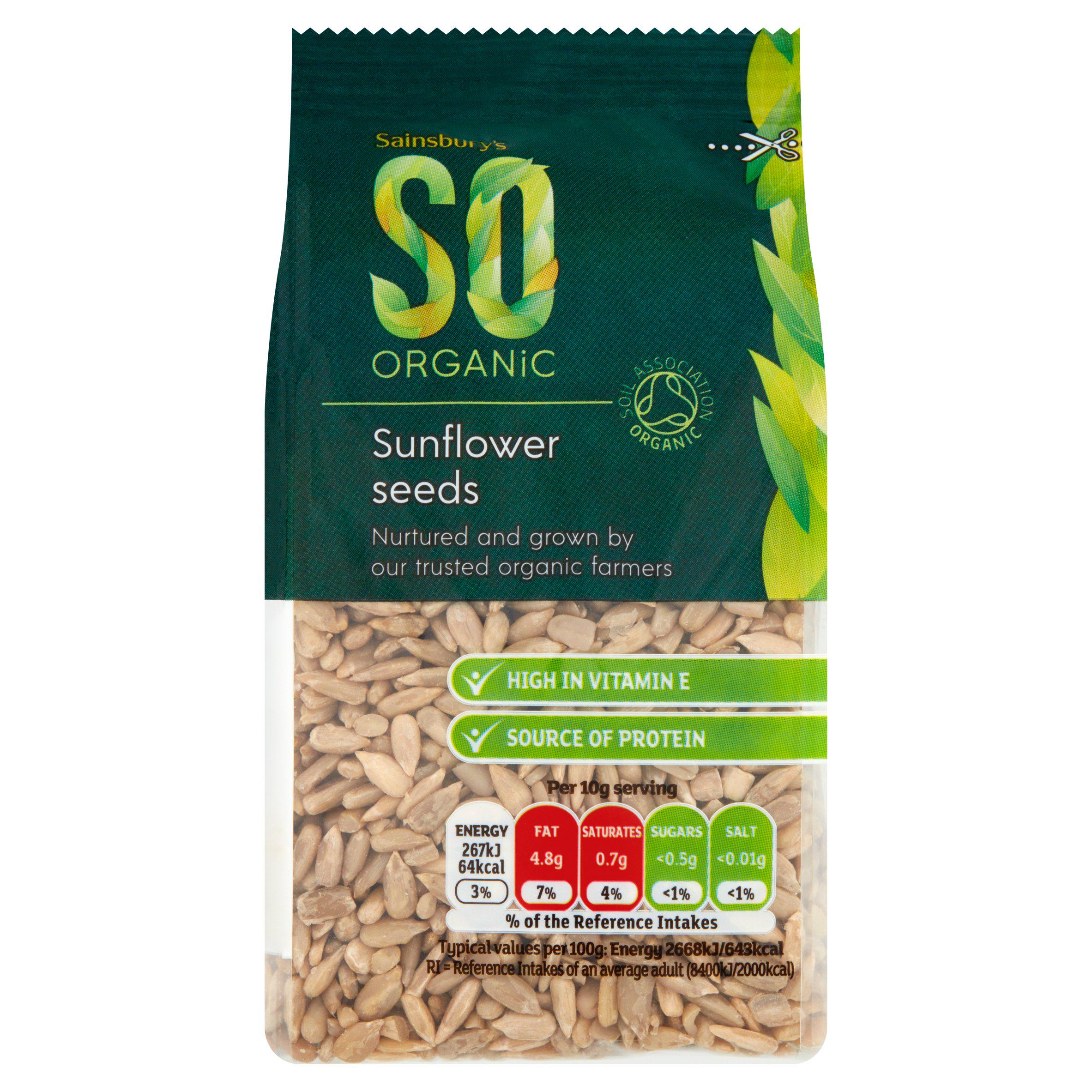 Sainsbury's organic sunflower seeds 100g - British product