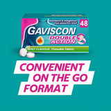 Gaviscon Double Action heartburn relief mint tablets 48 pack, imported from the UK