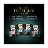 Sheba Fine Flakes Fish in Jelly cat food 12x85g - British product