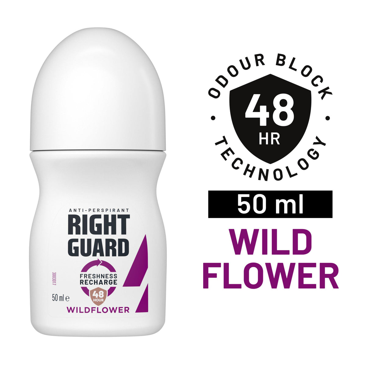 Right Guard Wildflower antiperspirant deodorant 50ml, imported from the UK