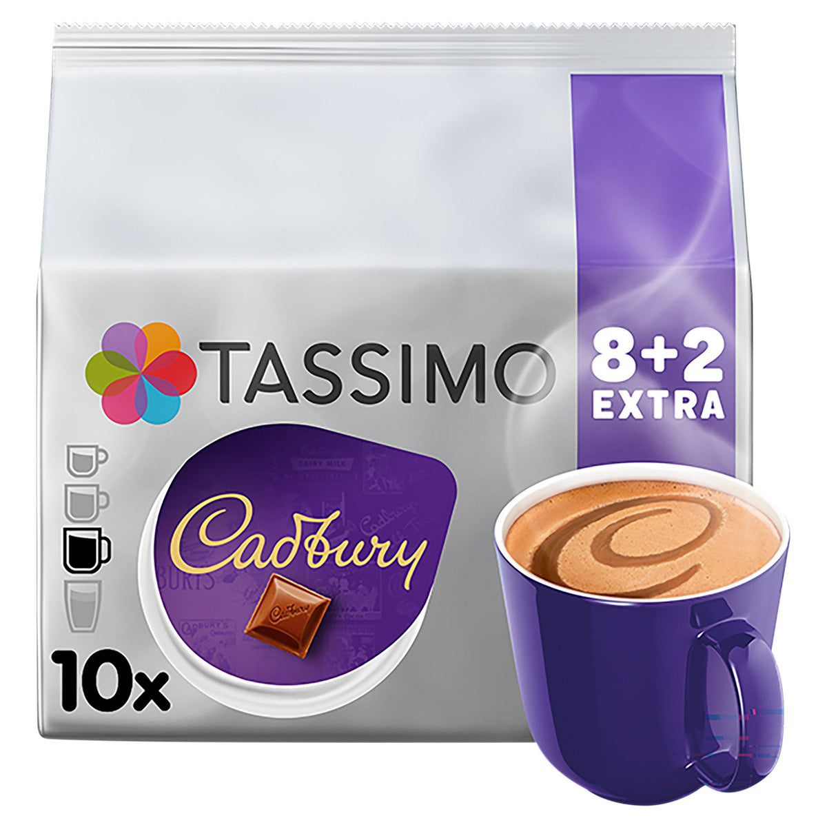 Tassimo Cadbury hot chocolate pods x10, imported from the UK