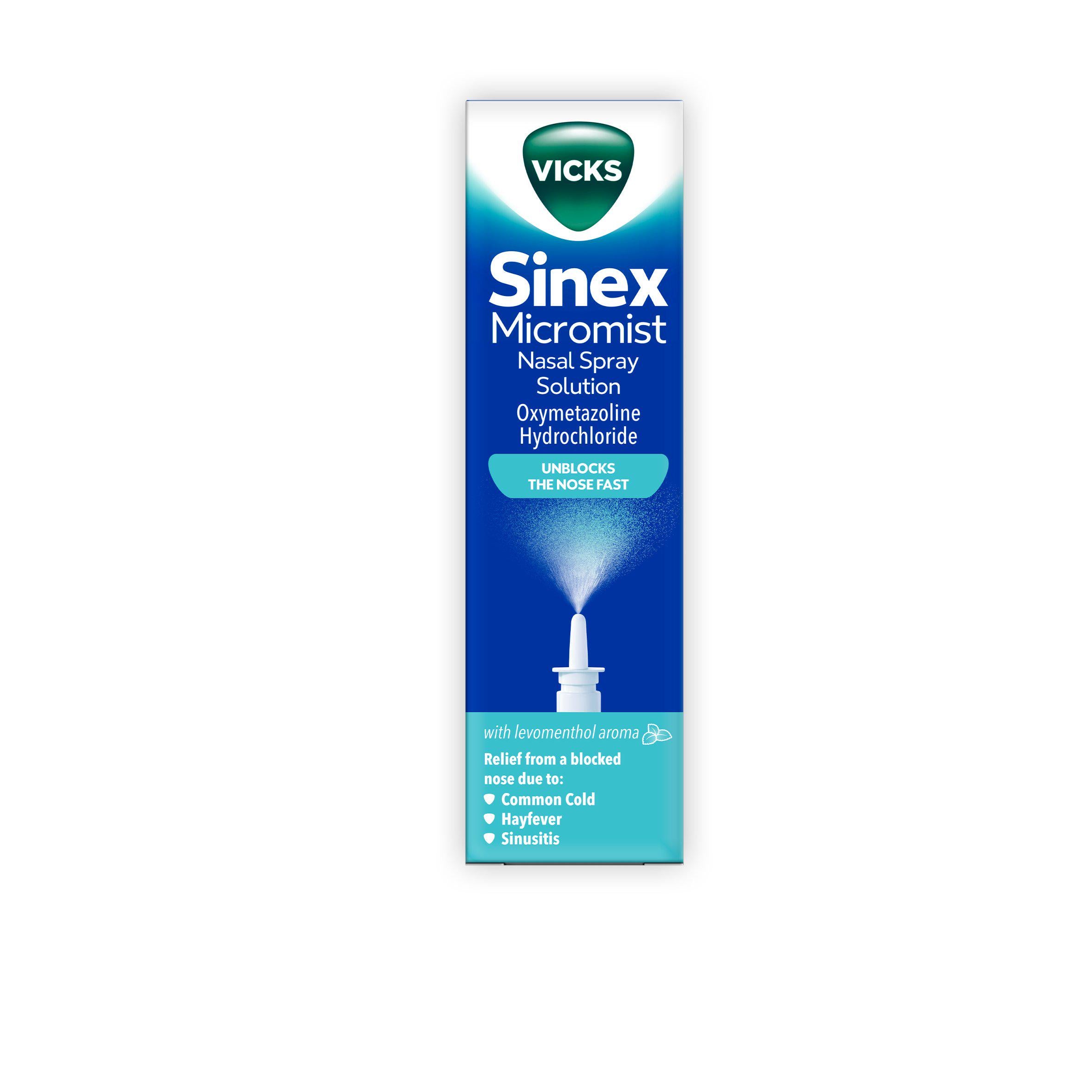 Vicks Sinex Micromist decongestant nasal spray 15ml (British brand)