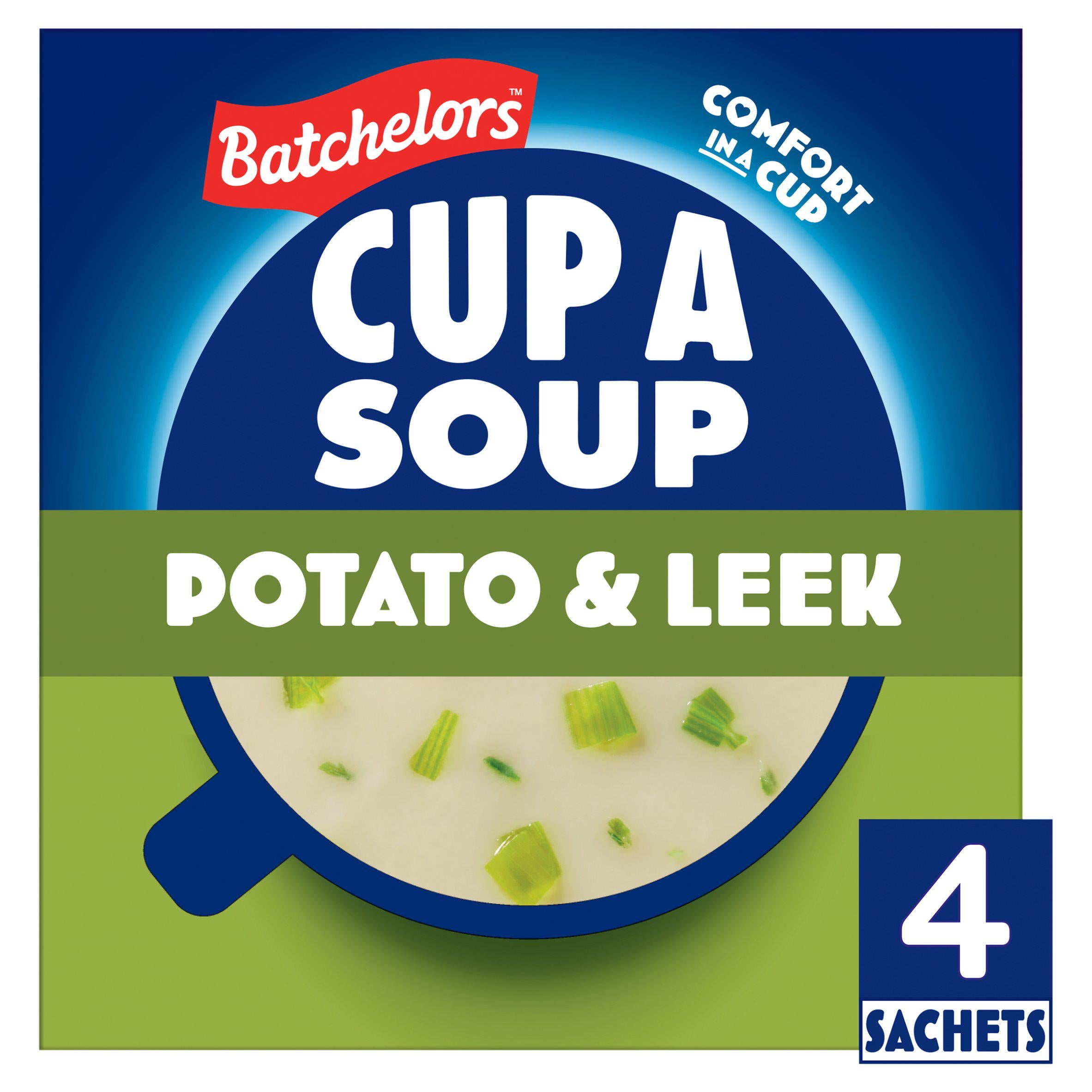 Batchelors Cup a Soup Potato & Leek 107g pack, imported from the UK