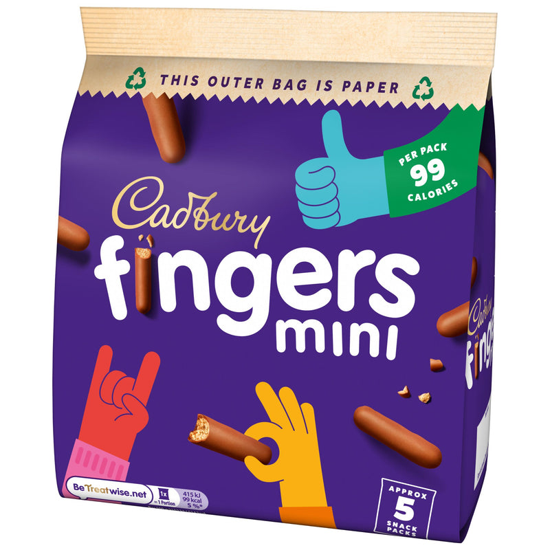 Cadbury Mini Fingers chocolate biscuits multipack 5 x 19.3g - British product